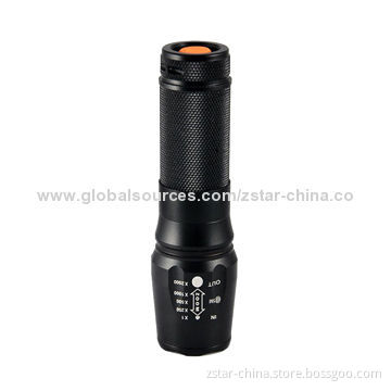 Cree XML-T6 LED Flashlight with Maximum 1,200lm, Optical Convex Lens, Black Color